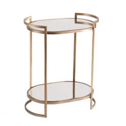 Tobie Gold Mirrored Small Space Bar Table by Southern Enterprises