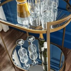 Tobie Gold Mirrored Small Space Bar Table by Southern Enterprises -Southern Enterprises Sales gold mirror southern enterprises end side tables hd524856 77 1000