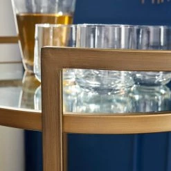 Tobie Gold Mirrored Small Space Bar Table by Southern Enterprises -Southern Enterprises Sales gold mirror southern enterprises end side tables hd524856 a0 1000