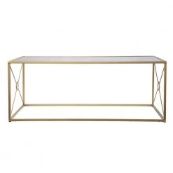 Lillian 24 in. Gold Rectangle Glass Coffee Table by Southern Enterprises -Southern Enterprises Sales gold southern enterprises coffee tables hd391779 c3 1000