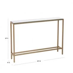 Rakin 36 in. Gold Standard Rectangle Mirrored Console Table by Southern Enterprises -Southern Enterprises Sales gold southern enterprises console tables hd675169 40 1000