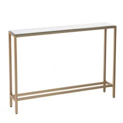 Rakin 36 in. Gold Standard Rectangle Mirrored Console Table by Southern Enterprises