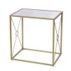 Lillian 23 in. Gold Rectangle Glass End Table by Southern Enterprises