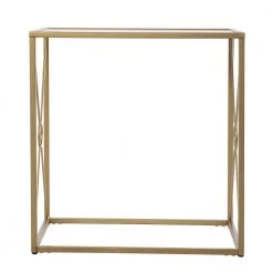 Lillian 23 in. Gold Rectangle Glass End Table by Southern Enterprises -Southern Enterprises Sales gold southern enterprises end side tables hd391908 c3 1000