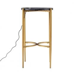 Carmel 16.50 in. Gold Round Marble End Table by Southern Enterprises -Southern Enterprises Sales gold southern enterprises end side tables hd391946 c3 1000