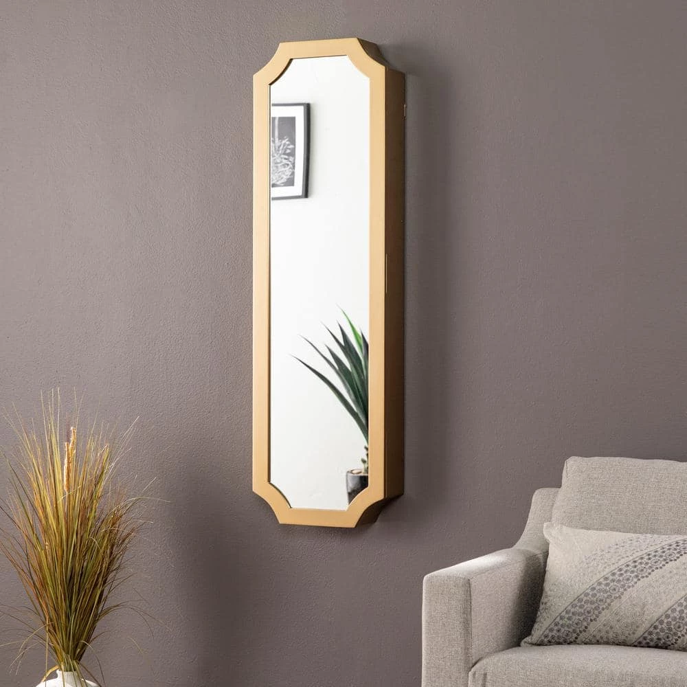 Welbeck Gold Jewelry Armoire (5 in D x 14.25 in. W x 47 in. H) by Southern Enterprises 7 Welbeck Gold Jewelry Armoire (5 in D x 14.25 in. W x 47 in. H) by Southern Enterprises - Image 5