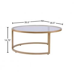 Narita 36 in. Gold Medium Round Glass Coffee Table with Nesting Tables by Southern Enterprises 12 Narita 36 in. Gold Medium Round Glass Coffee Table with Nesting Tables by Southern Enterprises -Southern Enterprises Sales gold southern enterprises nesting tables hd652351 40 1000