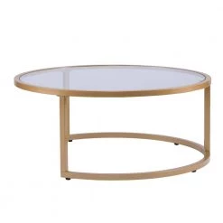 Narita 36 in. Gold Medium Round Glass Coffee Table with Nesting Tables by Southern Enterprises 15 Narita 36 in. Gold Medium Round Glass Coffee Table with Nesting Tables by Southern Enterprises -Southern Enterprises Sales gold southern enterprises nesting tables hd652351 44 1000
