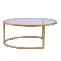 Narita 36 in. Gold Medium Round Glass Coffee Table with Nesting Tables by Southern Enterprises 16 Narita 36 in. Gold Medium Round Glass Coffee Table with Nesting Tables by Southern Enterprises -Southern Enterprises Sales gold southern enterprises nesting tables hd652351 fa 1000