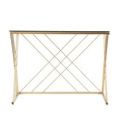 Dudley 40 in. Iron Rectangle Gold Writing Desk by Southern Enterprises -Southern Enterprises Sales gold southern enterprises writing desks hd391151 c3 1000