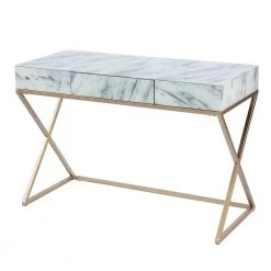 Kermin 44.50 in. Rectangle Gold Writing Desk by Southern Enterprises