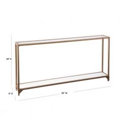 Shannon 56 in. Gold/White Standard Rectangle Glass Console Table with Storage by Southern Enterprises -Southern Enterprises Sales gold w white glass southern enterprises console tables hd675121 40 1000