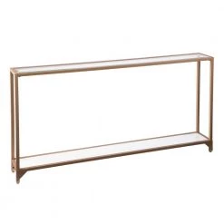 Shannon 56 in. Gold/White Standard Rectangle Glass Console Table with Storage by Southern Enterprises -Southern Enterprises Sales gold w white glass southern enterprises console tables hd675121 44 1000