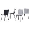 Gray Linen Metal Leg Modern Minimalist Dining Chair with Fabric Cushion Seat Back (Set of 4) by Huluwat -Southern Enterprises Sales gray and black huluwat dining chairs dj w29932675 64 1000