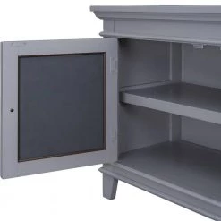 Gray Accent Storage Wooden Cabinet with Decorative Mirror Door by Huluwat -Southern Enterprises Sales gray huluwat accent cabinets dj tc wf284088aae 1f 1000