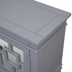 Gray Accent Storage Wooden Cabinet with Decorative Mirror Door by Huluwat -Southern Enterprises Sales gray huluwat accent cabinets dj tc wf284088aae 4f 1000