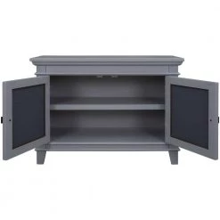 Gray Accent Storage Wooden Cabinet with Decorative Mirror Door by Huluwat -Southern Enterprises Sales gray huluwat accent cabinets dj tc wf284088aae 77 1000