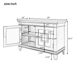 Gray Accent Storage Wooden Cabinet with Decorative Mirror Door by Huluwat -Southern Enterprises Sales gray huluwat accent cabinets dj tc wf284088aae c3 1000