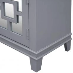 Gray Accent Storage Wooden Cabinet with Decorative Mirror Door by Huluwat -Southern Enterprises Sales gray huluwat accent cabinets dj tc wf284088aae fa 1000