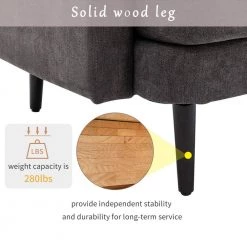 Gray Upholstered Accenting Chair with Solid Wood Legs by Huluwat 15 Gray Upholstered Accenting Chair with Solid Wood Legs by Huluwat -Southern Enterprises Sales gray huluwat accent chairs dj tc pp284075aae 1f 1000