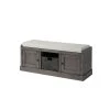 Gray Homes Collection Wood Storage Bench with 2-Cabinets and 1-Basket 18.3 in. H x 45.7 in. W x 15.7 in. D by Huluwat -Southern Enterprises Sales gray huluwat dining benches dj tc wf195953aae 64 1000