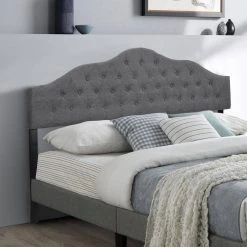 Grey Linen Adjustable Upholstered Headboards for King Size Bed by Huluwat -Southern Enterprises Sales gray huluwat headboards dj tc w31135907 76 1000