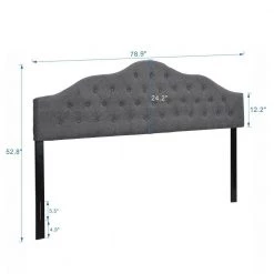 Grey Linen Adjustable Upholstered Headboards for King Size Bed by Huluwat -Southern Enterprises Sales gray huluwat headboards dj tc w31135907 c3 1000