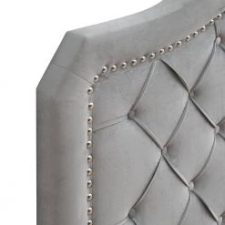 Gray Queen Size Velvet Upholstered Platform Bed Frame with Curve Design and Strong Wood Slat Support by Huluwat 14 Gray Queen Size Velvet Upholstered Platform Bed Frame with Curve Design and Strong Wood Slat Support by Huluwat -Southern Enterprises Sales gray huluwat platform beds dj tc w31128433 4f 1000