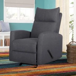 Gray Fabric Handle Glider Recliner(Set of 1) by Huluwat -Southern Enterprises Sales gray huluwat recliners lys tc 260111137 31 1000