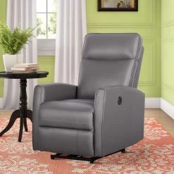 Gray Leather Recliner with Power USB(Set of 1) by Huluwat -Southern Enterprises Sales gray huluwat recliners lys tc 275131503 31 1000