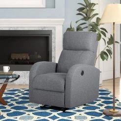 Gray Fabric Recliner with Power USB(Set of 1) by Huluwat -Southern Enterprises Sales gray huluwat recliners lys tc 293131234 31 1000