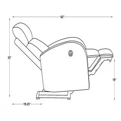 Gray Fabric Recliner with Power USB(Set of 1) by Huluwat -Southern Enterprises Sales gray huluwat recliners lys tc 293131234 4f 1000
