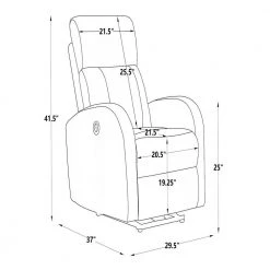 Gray Fabric Recliner with Power USB(Set of 1) by Huluwat -Southern Enterprises Sales gray huluwat recliners lys tc 293131234 c3 1000