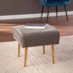 Milligan Gray Upholstered Ottoman by Southern Enterprises -Southern Enterprises Sales gray southern enterprises ottomans hd391526 31 1000