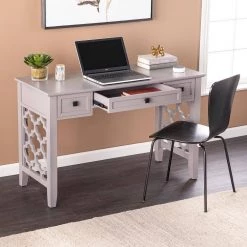Endorville 47 in. Rectangular Gray Wood 3-Drawer Writing Desk by Southern Enterprises -Southern Enterprises Sales gray southern enterprises writing desks hd387130 77 1000