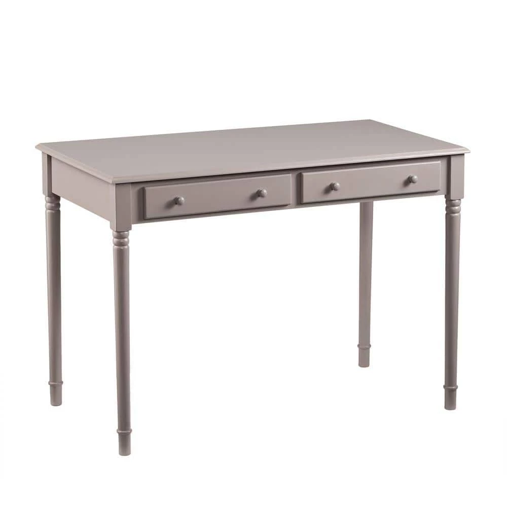 42.75 in. Gray Rectangular 2 -Drawer Writing Desk with Turned Legs by Southern Enterprises 3 42.75 in. Gray Rectangular 2 -Drawer Writing Desk with Turned Legs by Southern Enterprises