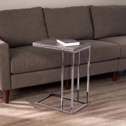 Grenth 12 in. Rectangle Gray Expandable C-Table by Southern Enterprises -Southern Enterprises Sales graywash finish and high gloss black southern enterprises end side tables hd473741 31 1000