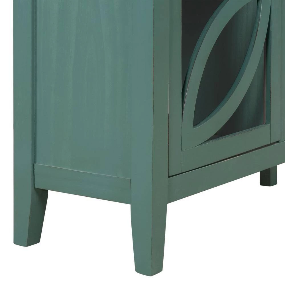 Green Accent Storage Wooden Cabinet with Adjustable Shelf by Huluwat 9 Green Accent Storage Wooden Cabinet with Adjustable Shelf by Huluwat - Image 7