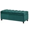 Green Upholstered Flip Top Storage Bench with Button Tufted Top (16.1 in. H x 46.5 in. W x 20.1 in. D ) by Huluwat -Southern Enterprises Sales green huluwat bedroom benches dj tc wf280924aac 64 1000