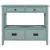 36 in. Green Modern Rectangle Solid Wood Console Table for Living Room with 4-Drawers and 1-Shelf by Huluwat -Southern Enterprises Sales green huluwat console tables dj tc wf212304aam 64 1000