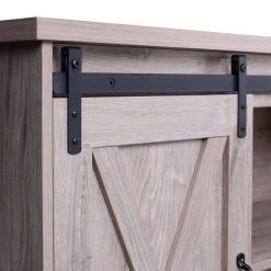 59 in. Grey Modern TV Stand with 2-Cabinets Fits TV's up to 60 in. with Cable Management by Huluwat -Southern Enterprises Sales grey huluwat tv stands ry tc ushg4609 44 1000