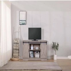 59 in. Grey Modern TV Stand with 2-Cabinets Fits TV's up to 60 in. with Cable Management by Huluwat -Southern Enterprises Sales grey huluwat tv stands ry tc ushg4609 76 1000