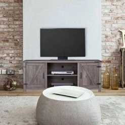 59 in. Grey TV Stand with 2-Cabinets Fits TV's up to 60 in. with Cable Management by Huluwat -Southern Enterprises Sales grey huluwat tv stands ry tc ushg4610 76 1000