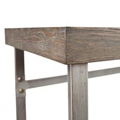 Hanover 46 in. Burnt Oak Veneer Standard Rectangle Wood Console Table by Southern Enterprises -Southern Enterprises Sales legs powder coated silver finish top burnt oak veneer with a weathered appearance southern enterprises console tables hd040431 4f 1000