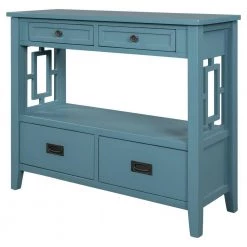 36 in. Light Blue Modern Rectangle Solid Wood Console Table for Living Room with 4-Drawers and 1-Shelf by Huluwat 20 36 in. Light Blue Modern Rectangle Solid Wood Console Table for Living Room with 4-Drawers and 1-Shelf by Huluwat -Southern Enterprises Sales light blue huluwat console tables dj tc wf212304aac 76 1000