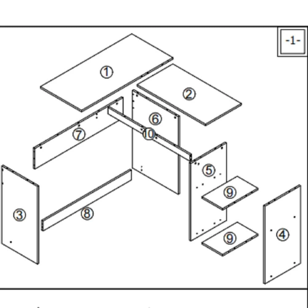 39 in. L-Shaped Light Brown Authentic Wood Computer Desk for Home or Office with Opening Storage Shelves by Huluwat 5 39 in. L-Shaped Light Brown Authentic Wood Computer Desk for Home or Office with Opening Storage Shelves by Huluwat - Image 3