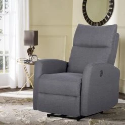 Light Gray Fabric Power USB Recliner(Set of 1) by Huluwat -Southern Enterprises Sales light gray huluwat recliners lys tc 260131137 31 1000