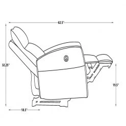 Light Gray Fabric Power USB Recliner(Set of 1) by Huluwat -Southern Enterprises Sales light gray huluwat recliners lys tc 260131137 4f 1000