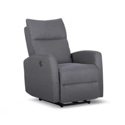 Light Gray Fabric Power USB Recliner(Set of 1) by Huluwat