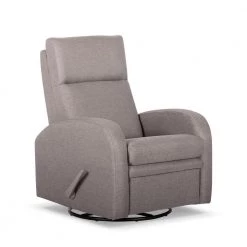 Light Gray Fabric Glider Swivel Recliner(Set of 1) by Huluwat